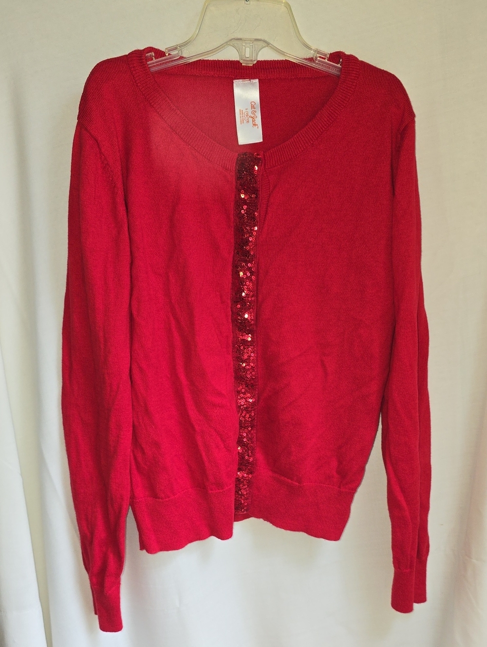 Cat & Jack Red Cardigan with Sequin Trim
